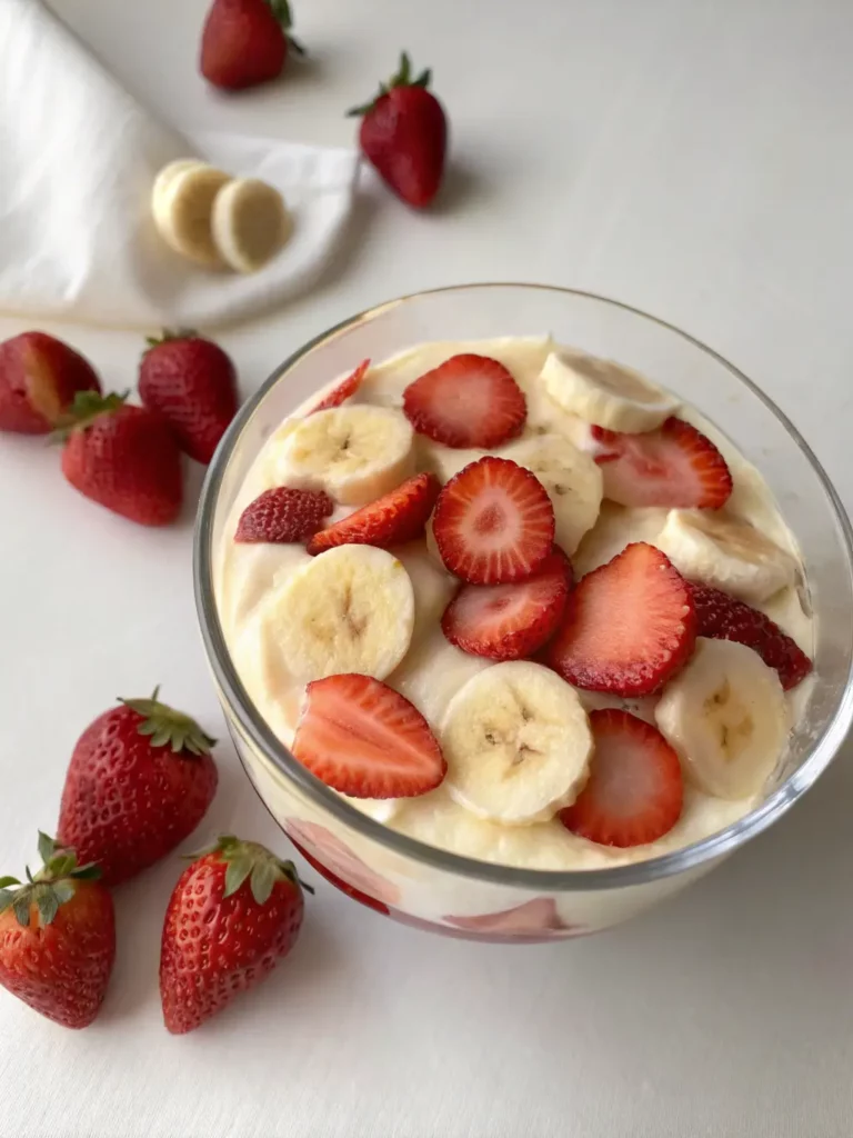 Serving Suggestions for strawberry banana pudding