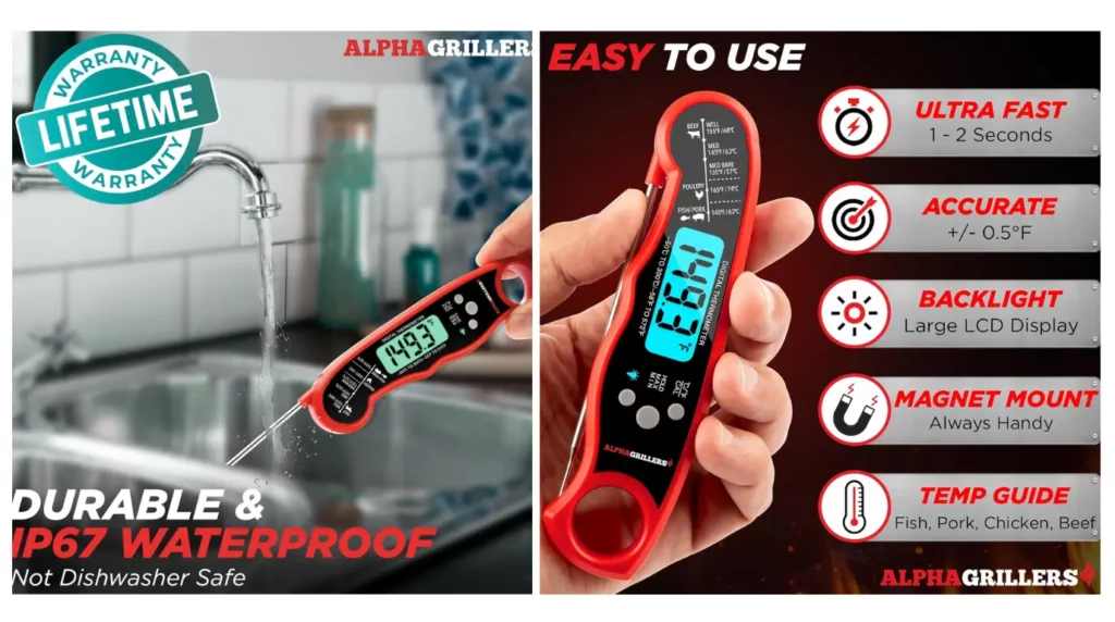 alpha grillers meat thermometer features
